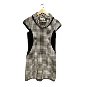 JOSEPH RIBKOFF | Houndstooth Cap Sleeve Sheath Dress Side Zipper​​